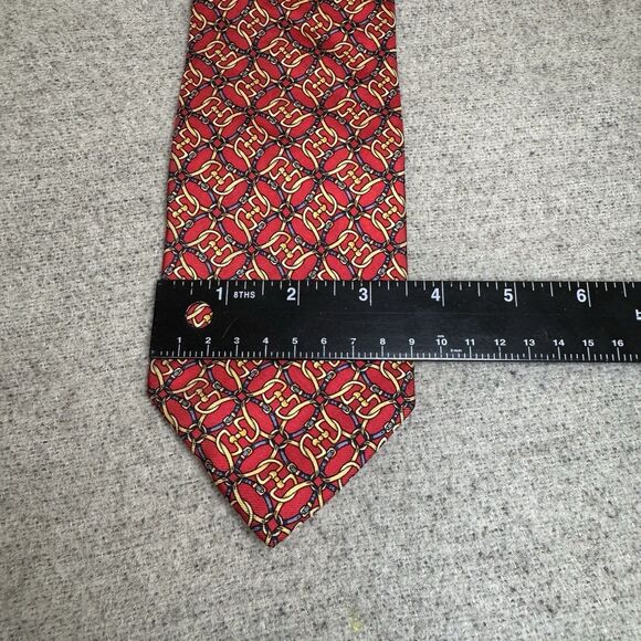 Brooks Brothers Tie Men One Size Red Silk Bridle Equestrian Office Work Career - Picture 3 of 6